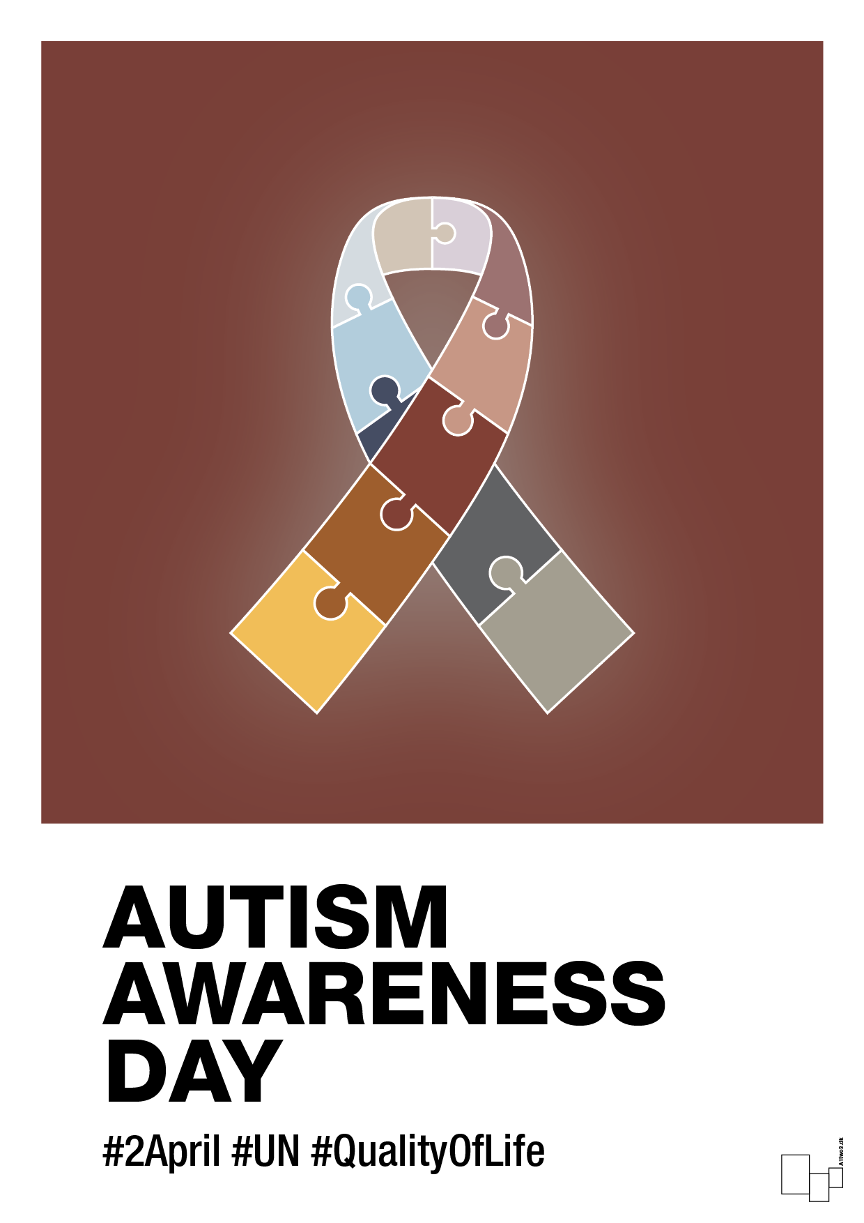 autism awareness day in fullcolor - Plakat med Samfund i Red Pepper