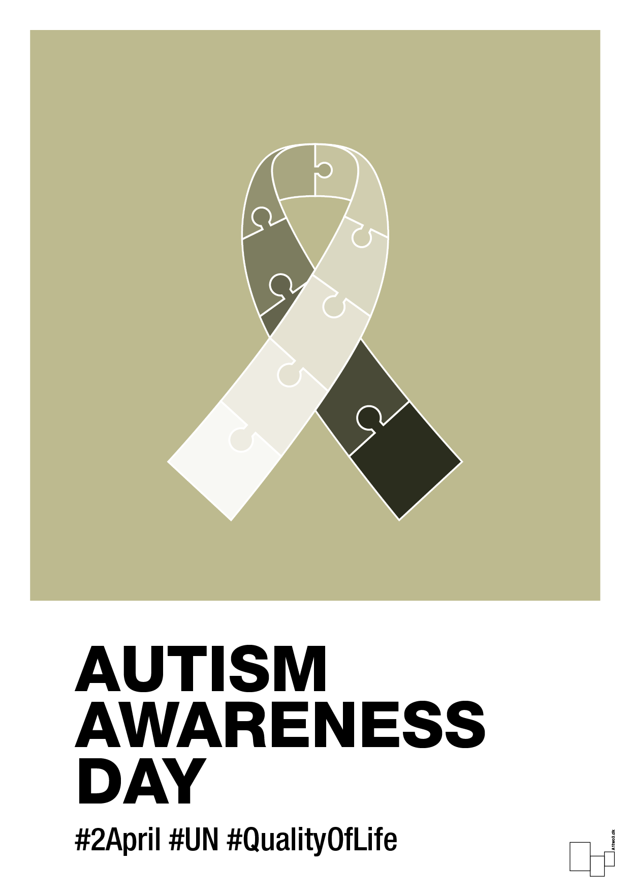 autism awareness day in monocolor - Plakat med Samfund i Back to Nature