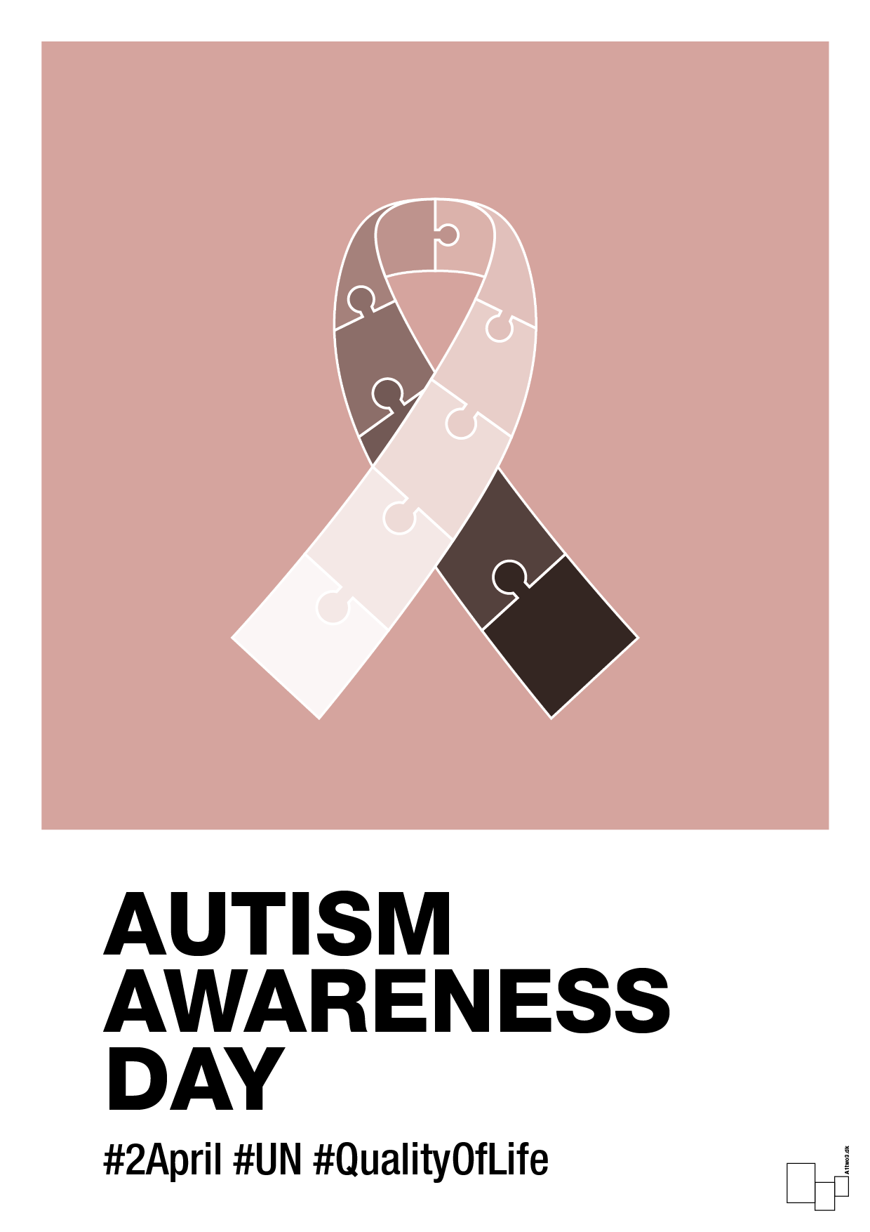 autism awareness day in monocolor - Plakat med Samfund i Bubble Shell