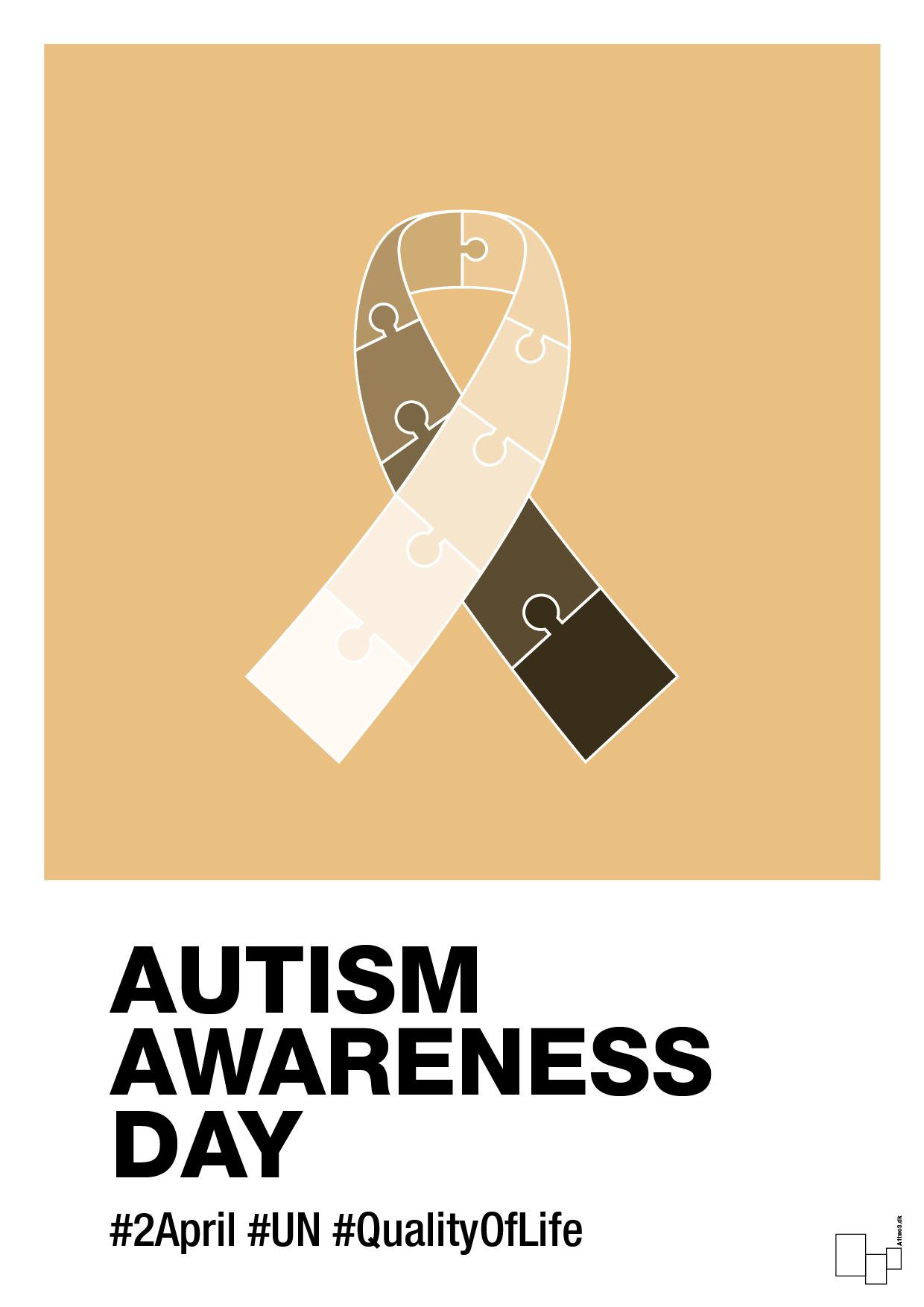 autism awareness day in monocolor - Plakat med Samfund i Charismatic