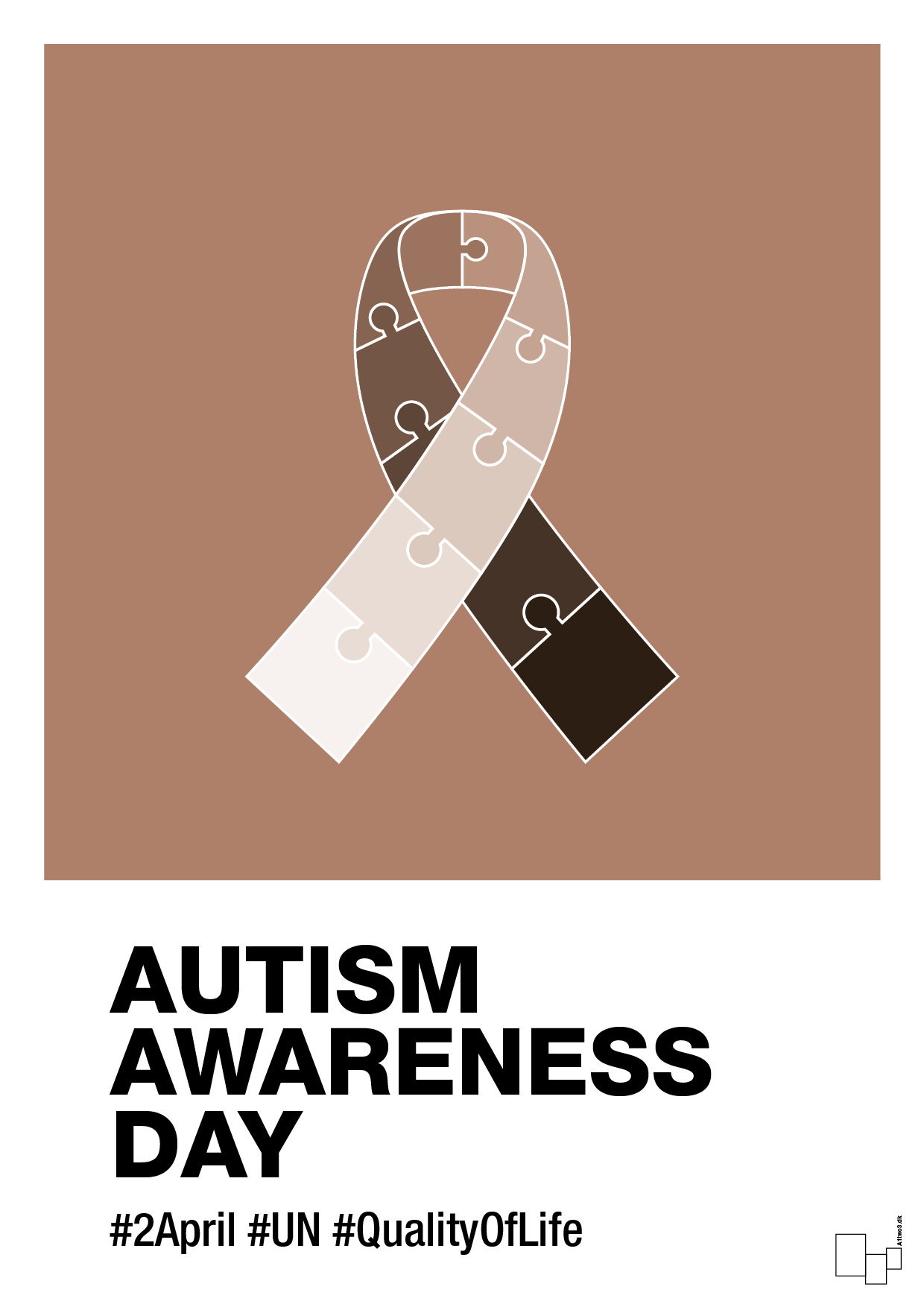 autism awareness day in monocolor - Plakat med Samfund i Cider Spice