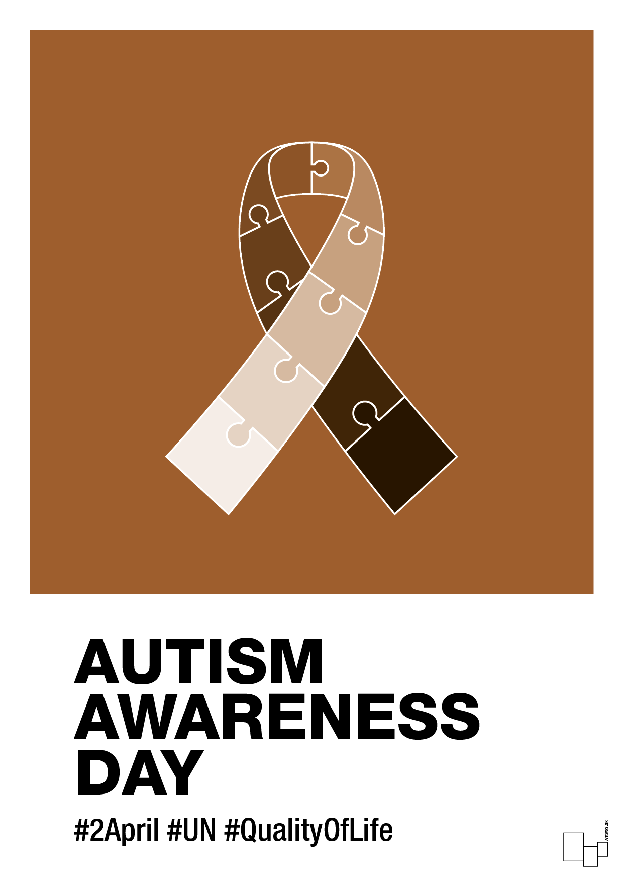 autism awareness day in monocolor - Plakat med Samfund i Cognac