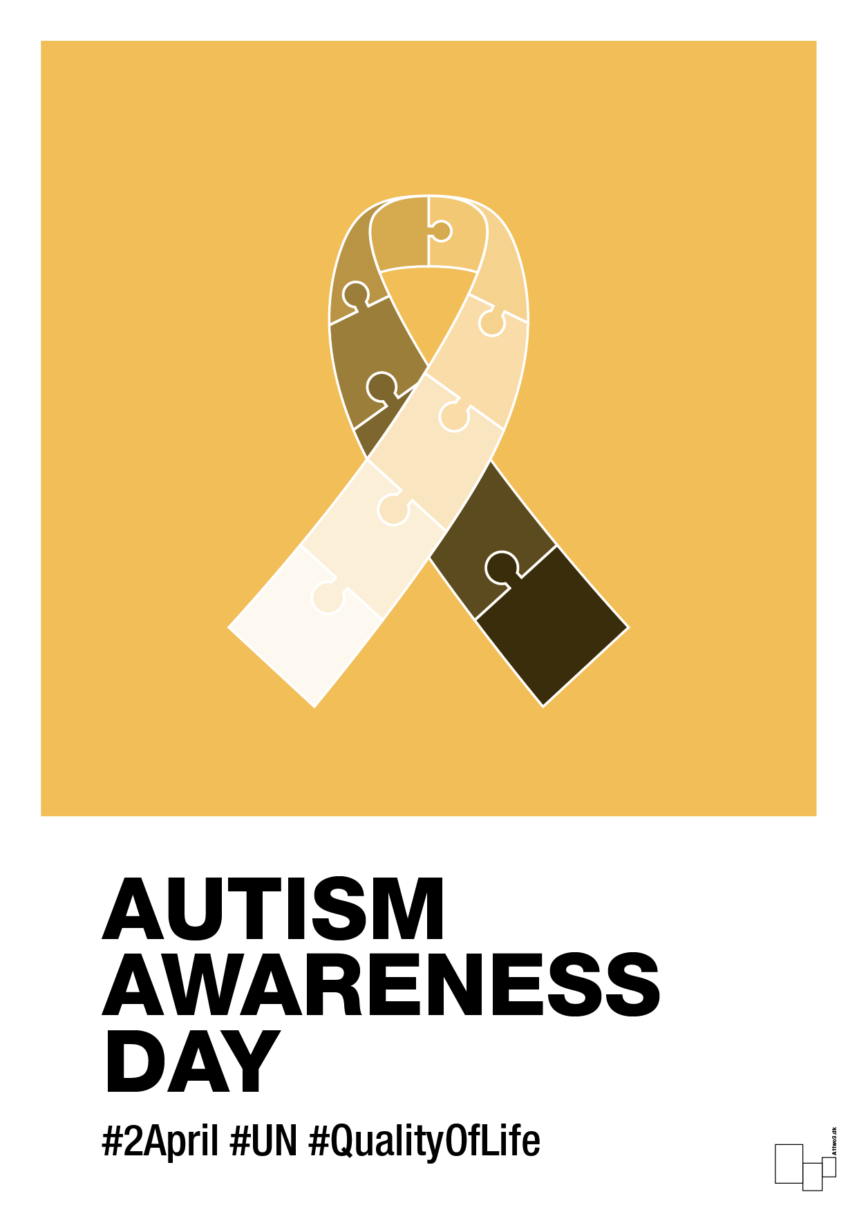 autism awareness day in monocolor - Plakat med Samfund i Honeycomb