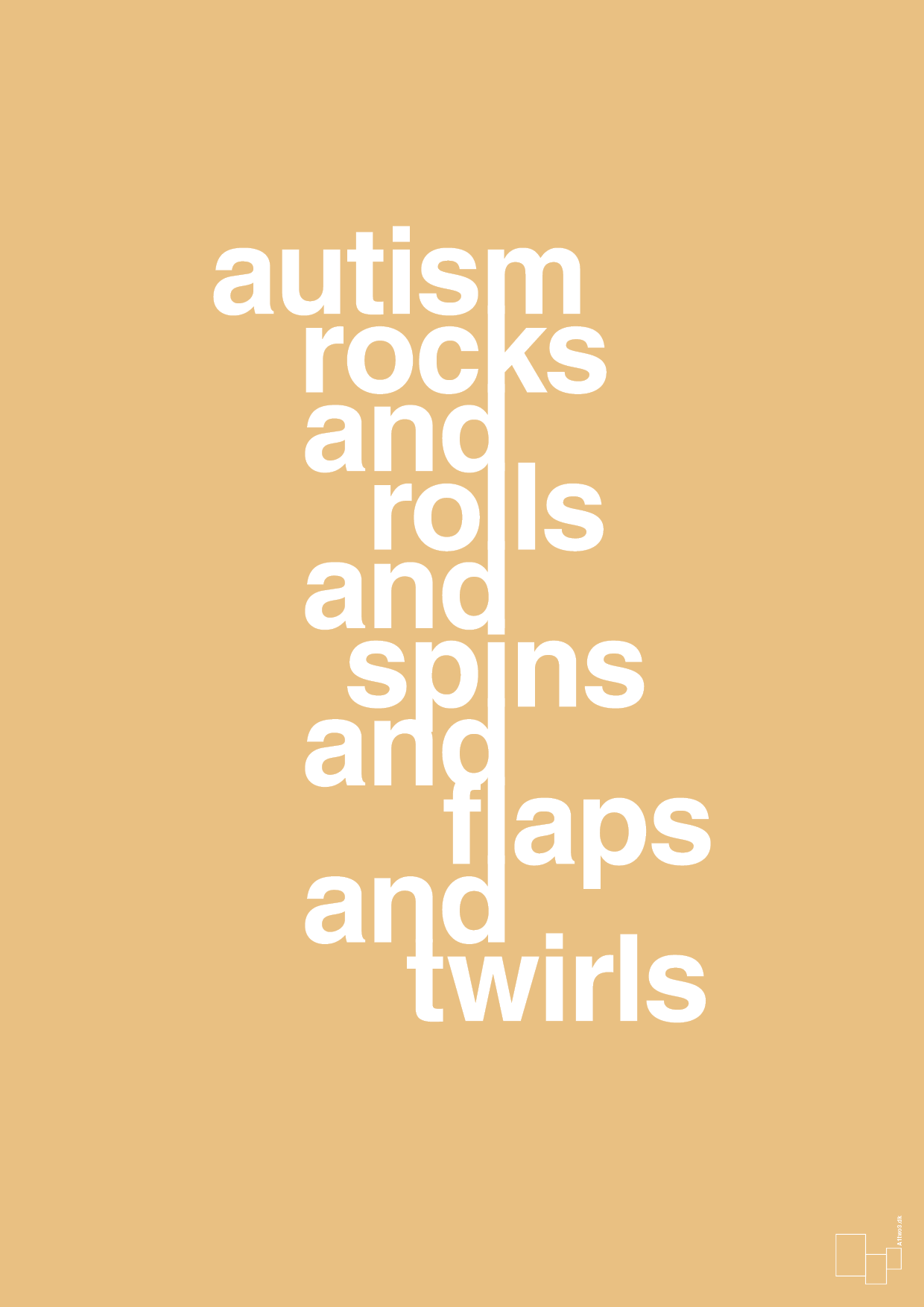autism rocks and rolls and spins and flaps and twirls - Plakat med Samfund i Charismatic