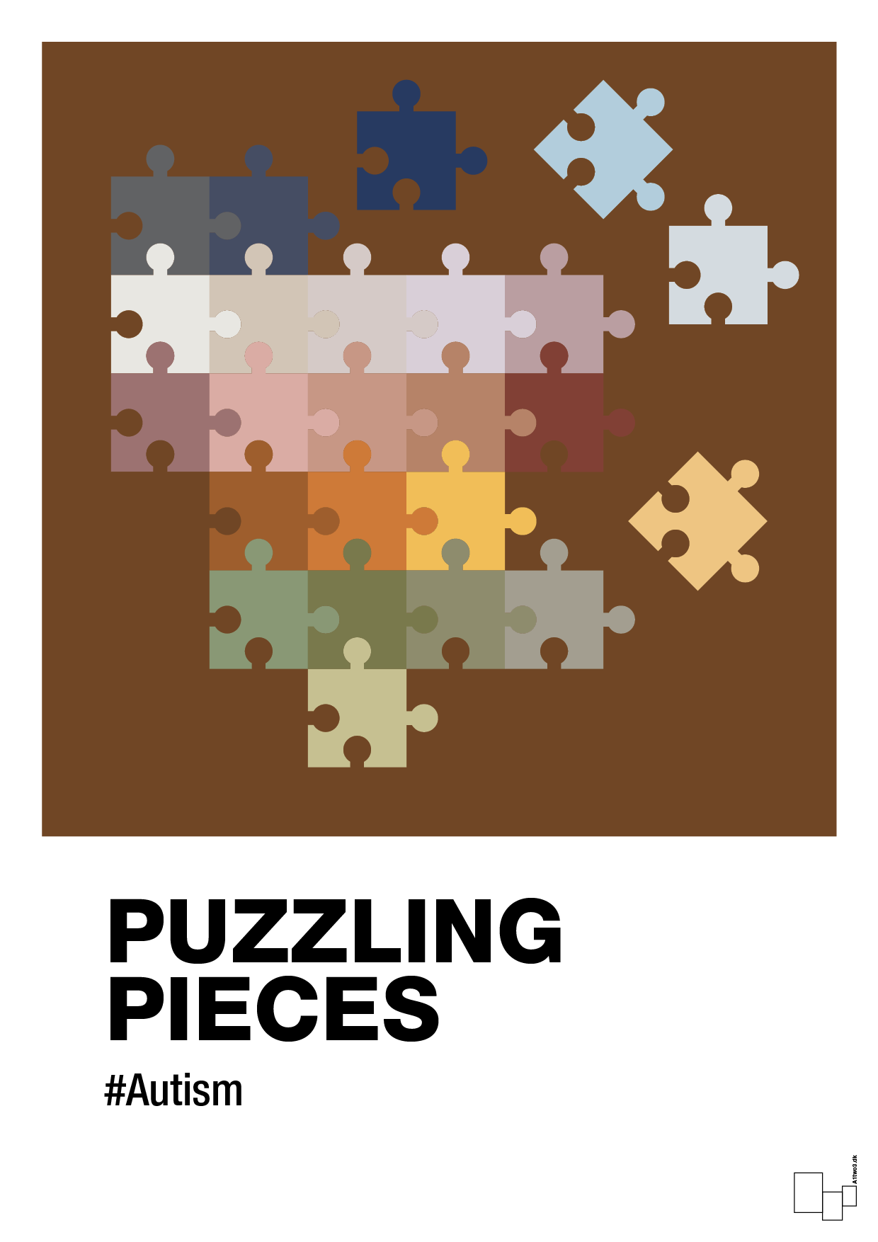 puzzling pieces - Plakat med Samfund i Dark Brown