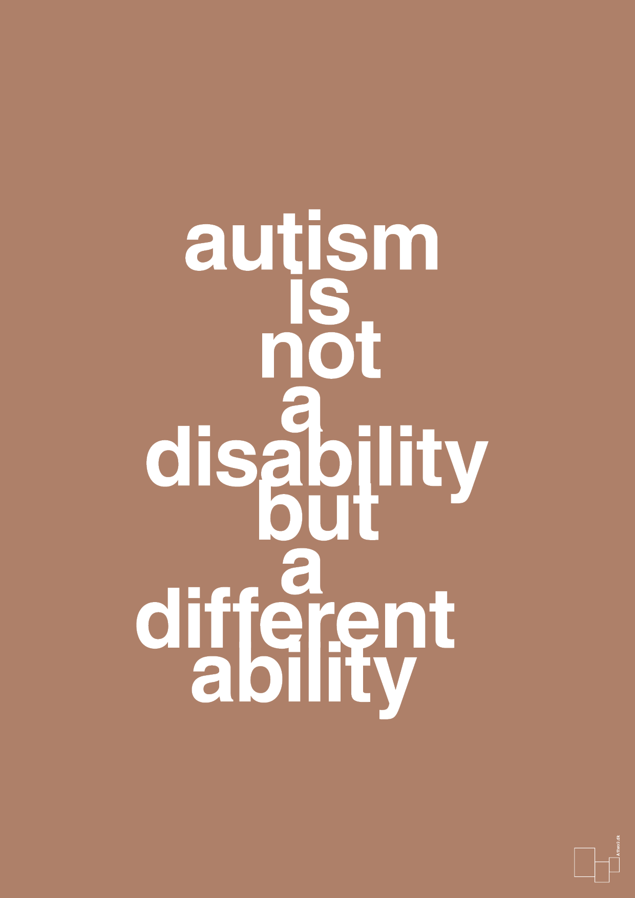 autism is not a disability but a different ability - Plakat med Samfund i Cider Spice
