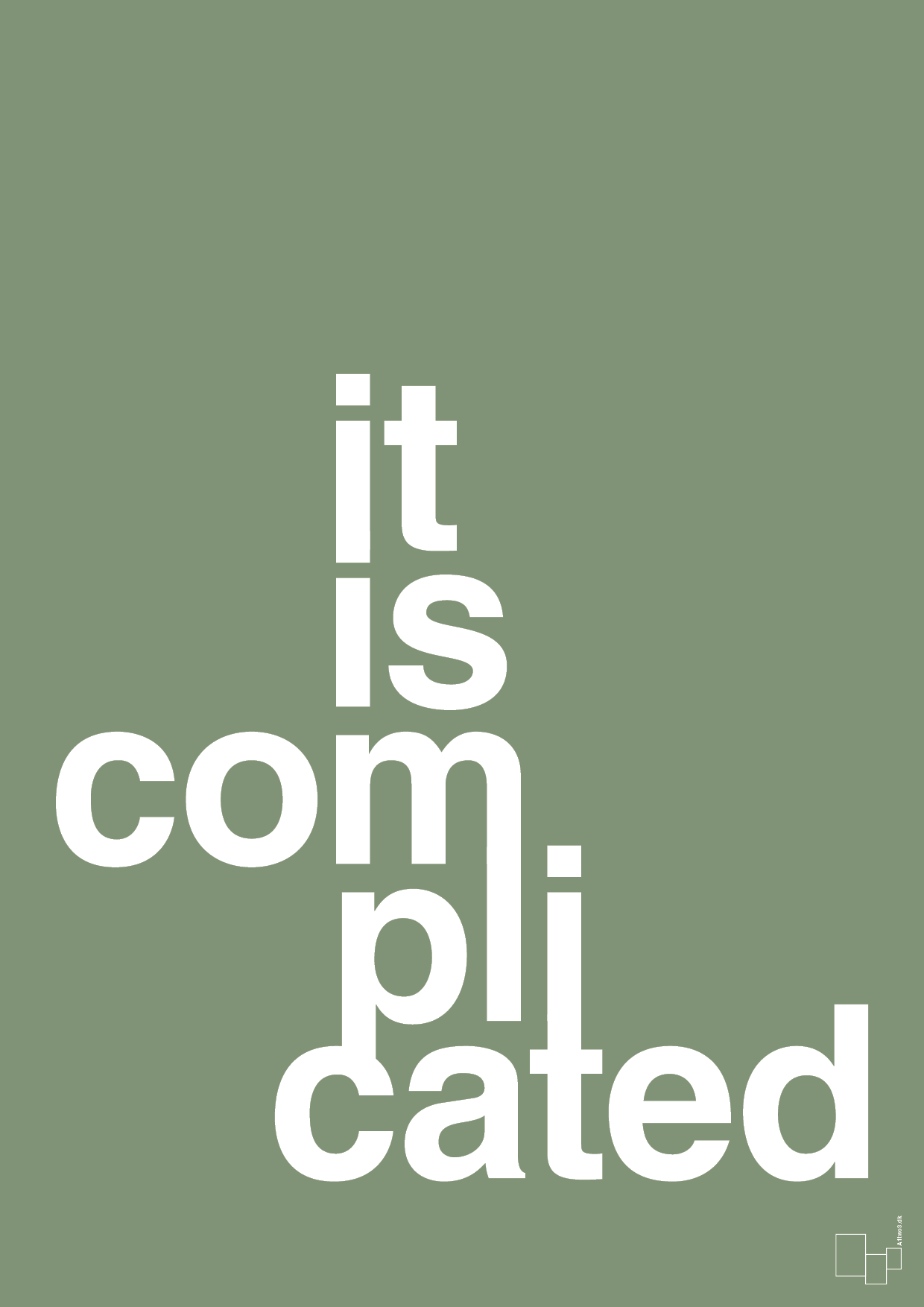 it is complicated - Plakat med Ordsprog i Jade