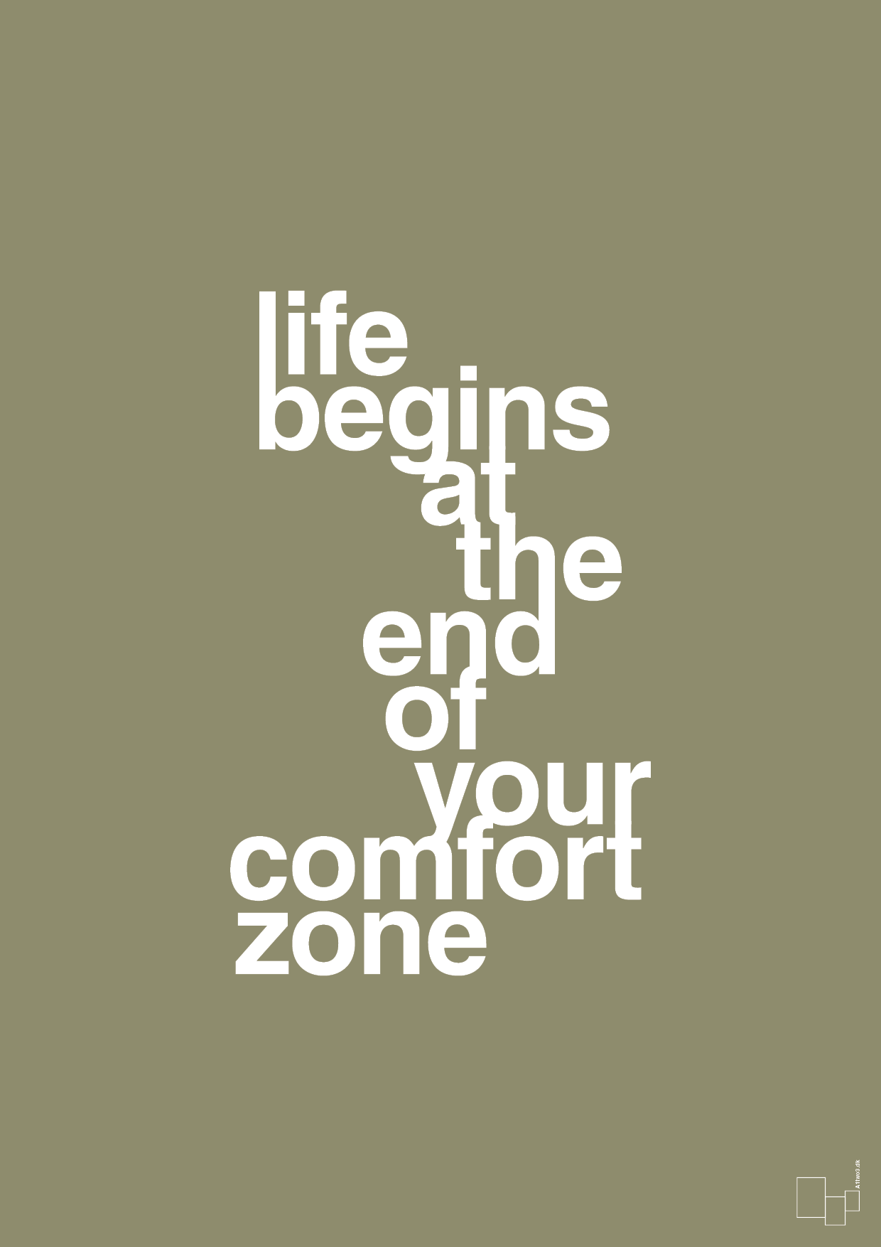 life begins at the end of your comfort zone - Plakat med Ordsprog i Misty Forrest
