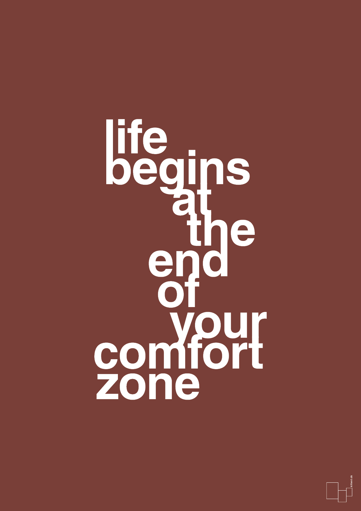 life begins at the end of your comfort zone - Plakat med Ordsprog i Red Pepper