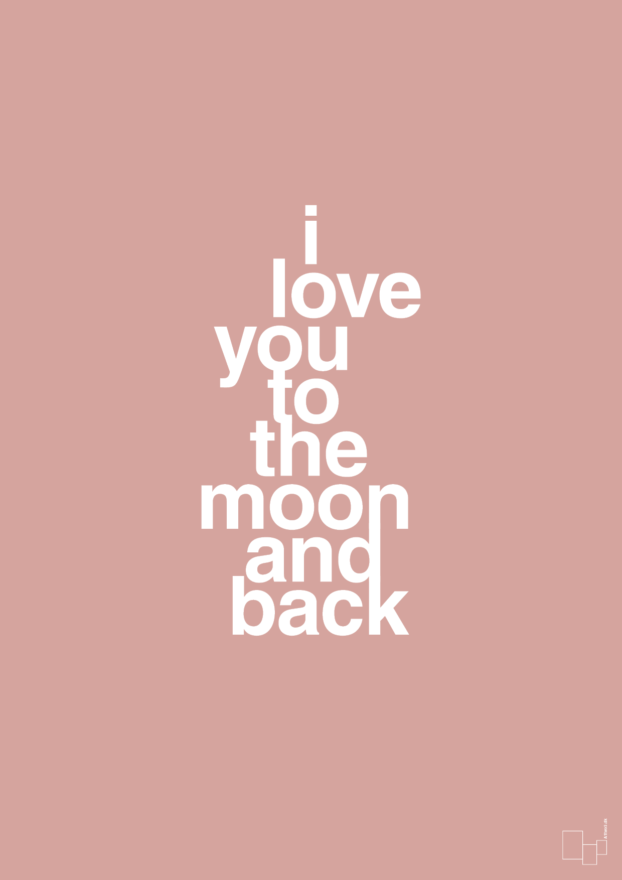 i love you to the moon and back - Plakat med Ordsprog i Bubble Shell