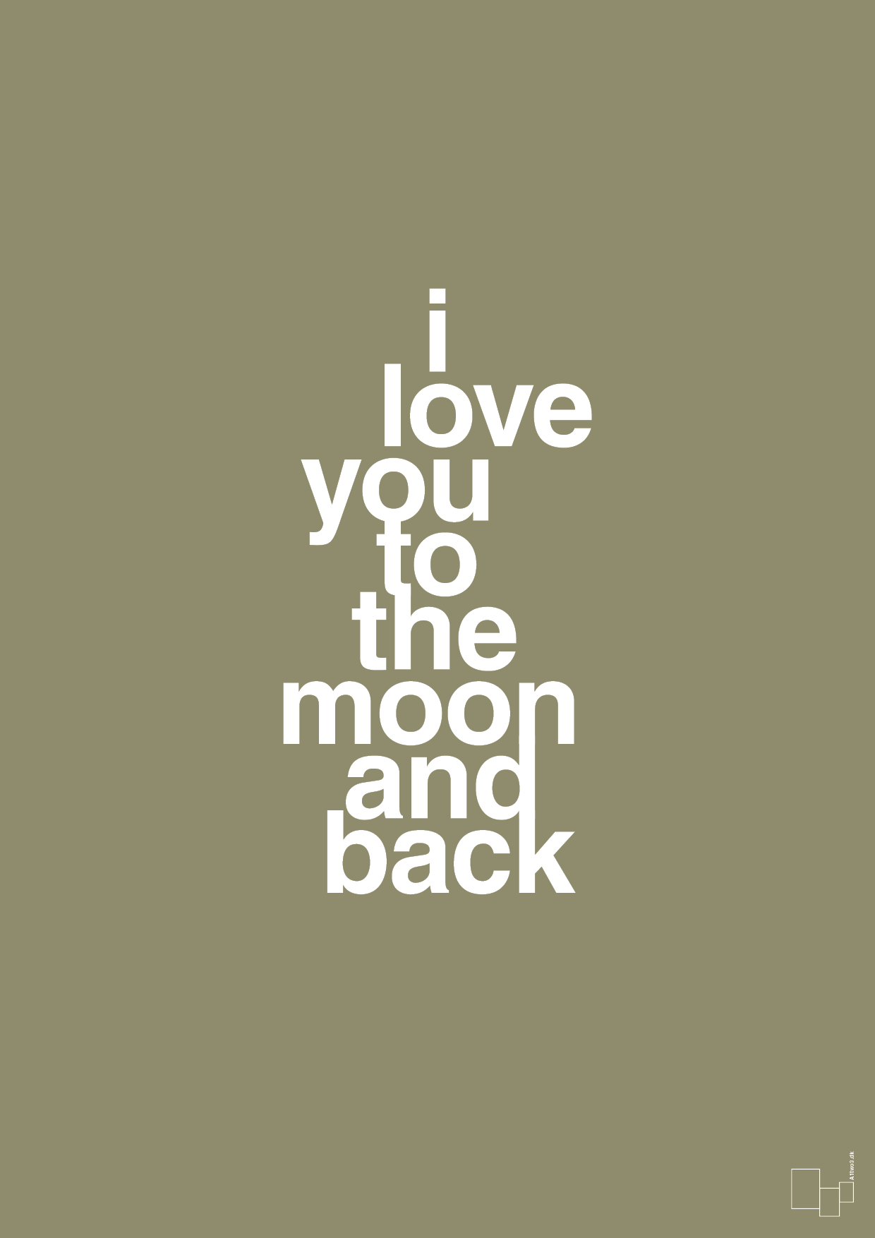 i love you to the moon and back - Plakat med Ordsprog i Misty Forrest