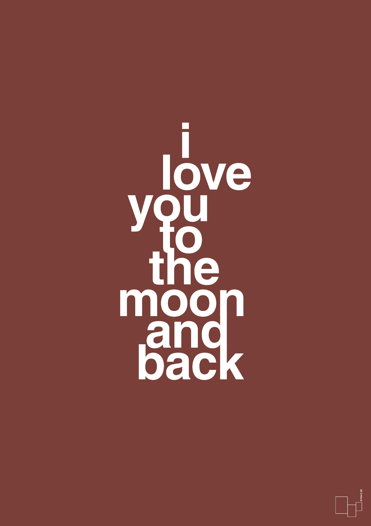 i love you to the moon and back - Plakat med Ordsprog i Red Pepper