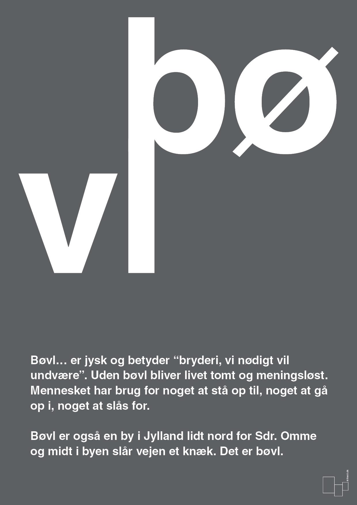bøvl - Plakat med Ord i Graphic Charcoal