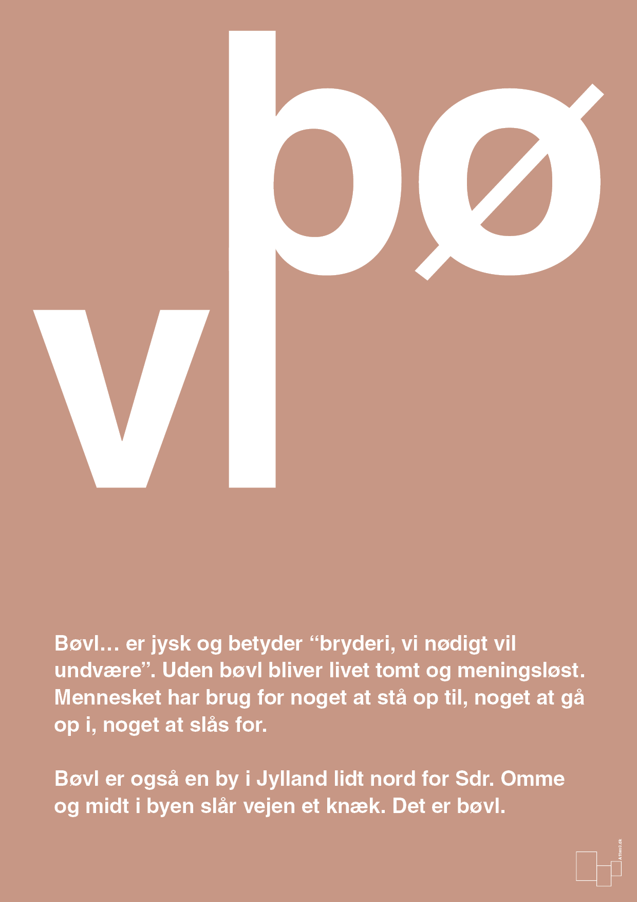 bøvl - Plakat med Ord i Powder