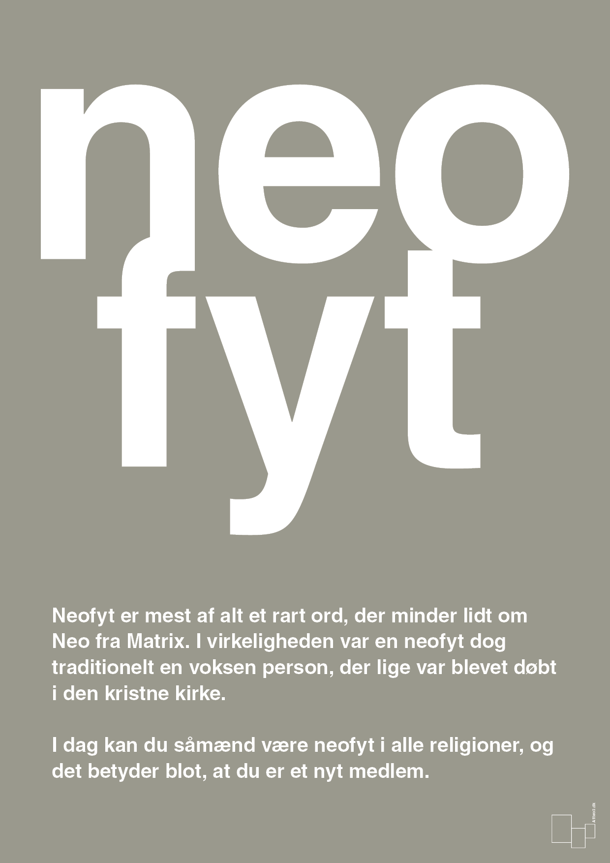 neofyt - Plakat med Ord i Battleship Gray
