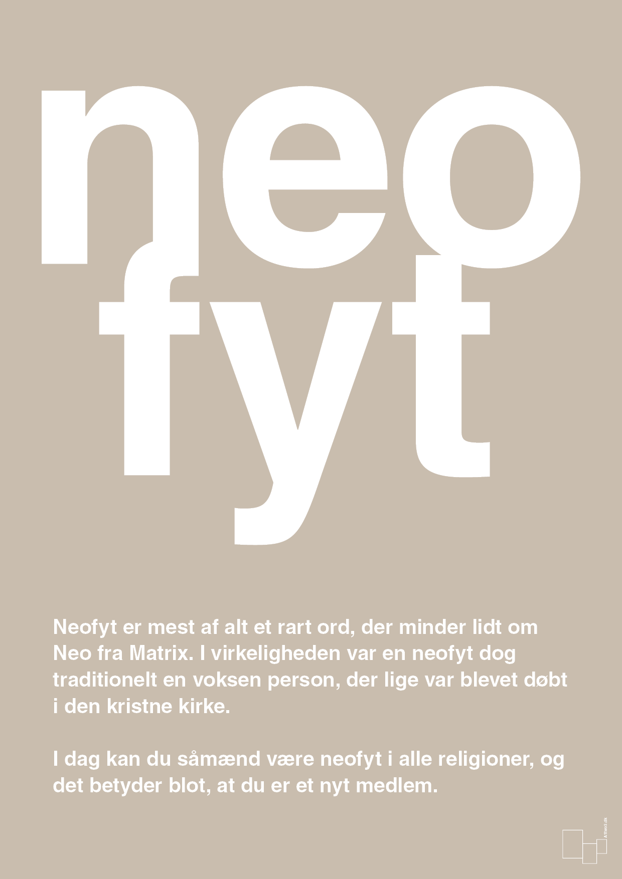 neofyt - Plakat med Ord i Creamy Mushroom