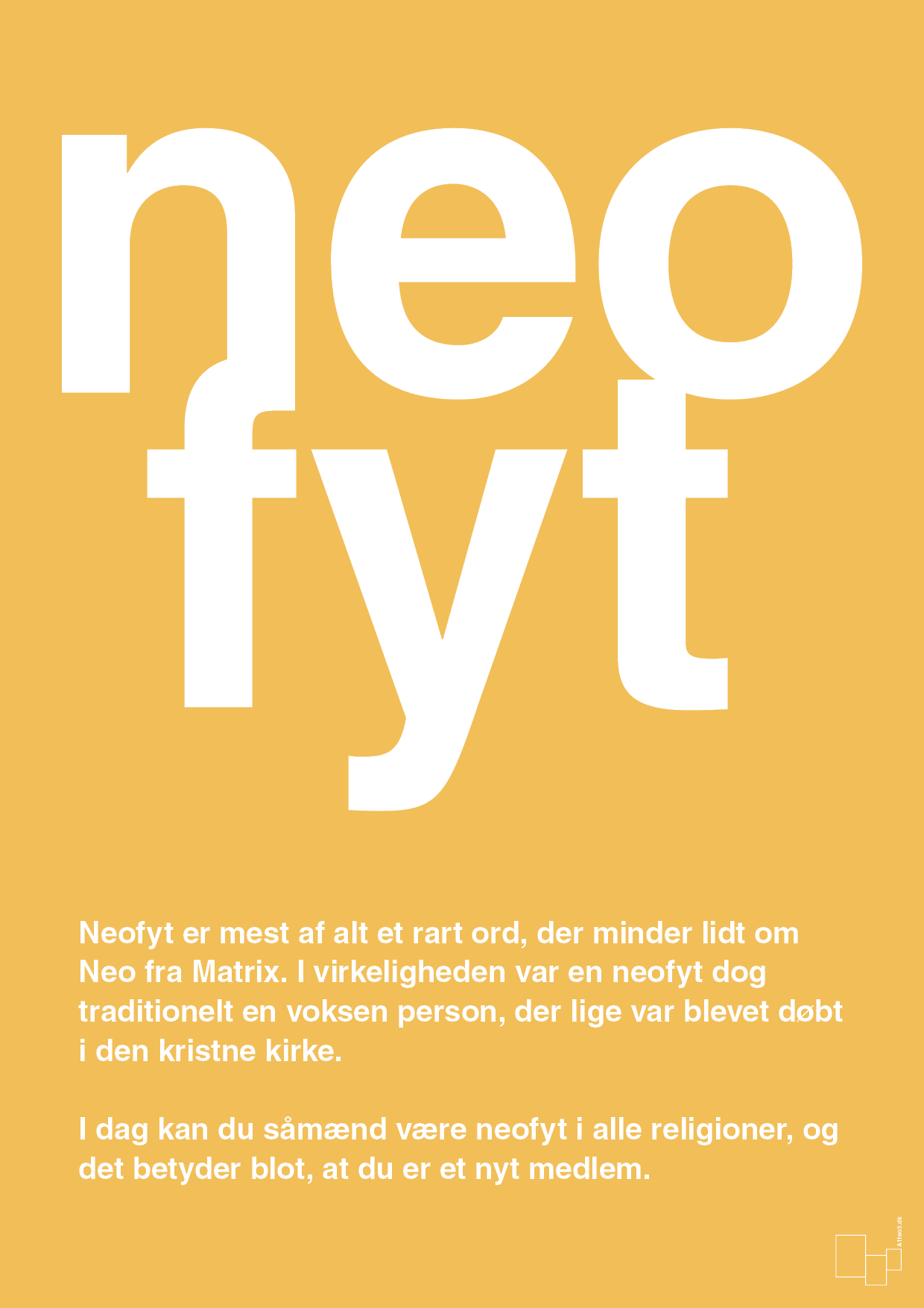 neofyt - Plakat med Ord i Honeycomb