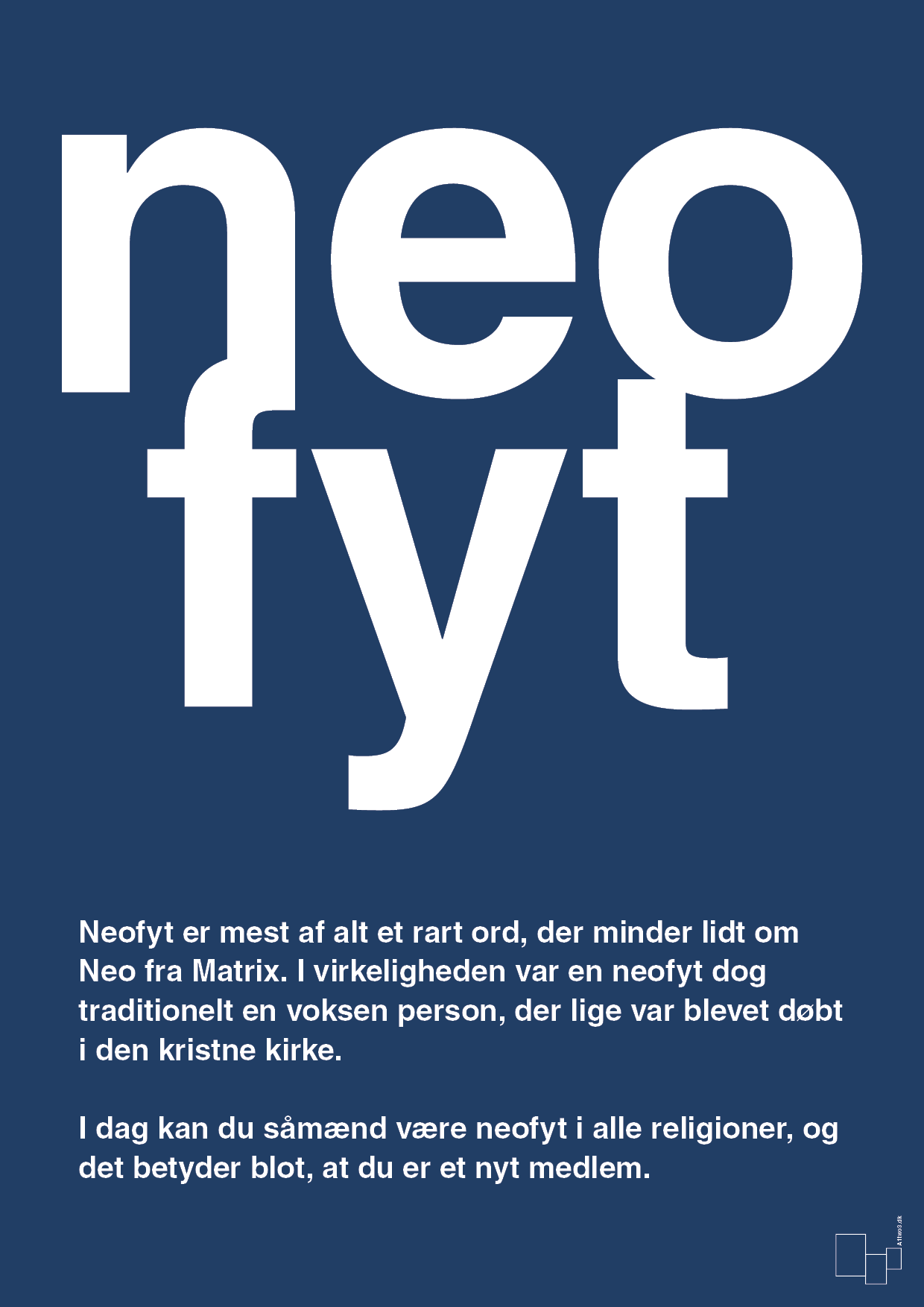 neofyt - Plakat med Ord i Lapis Blue