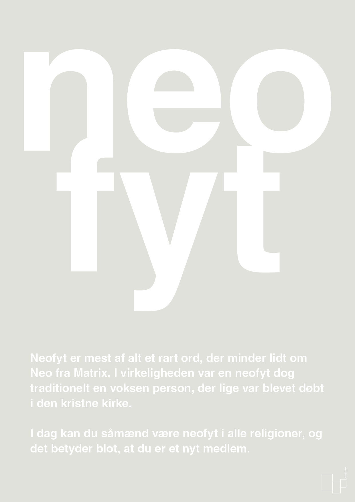 neofyt - Plakat med Ord i Painters White