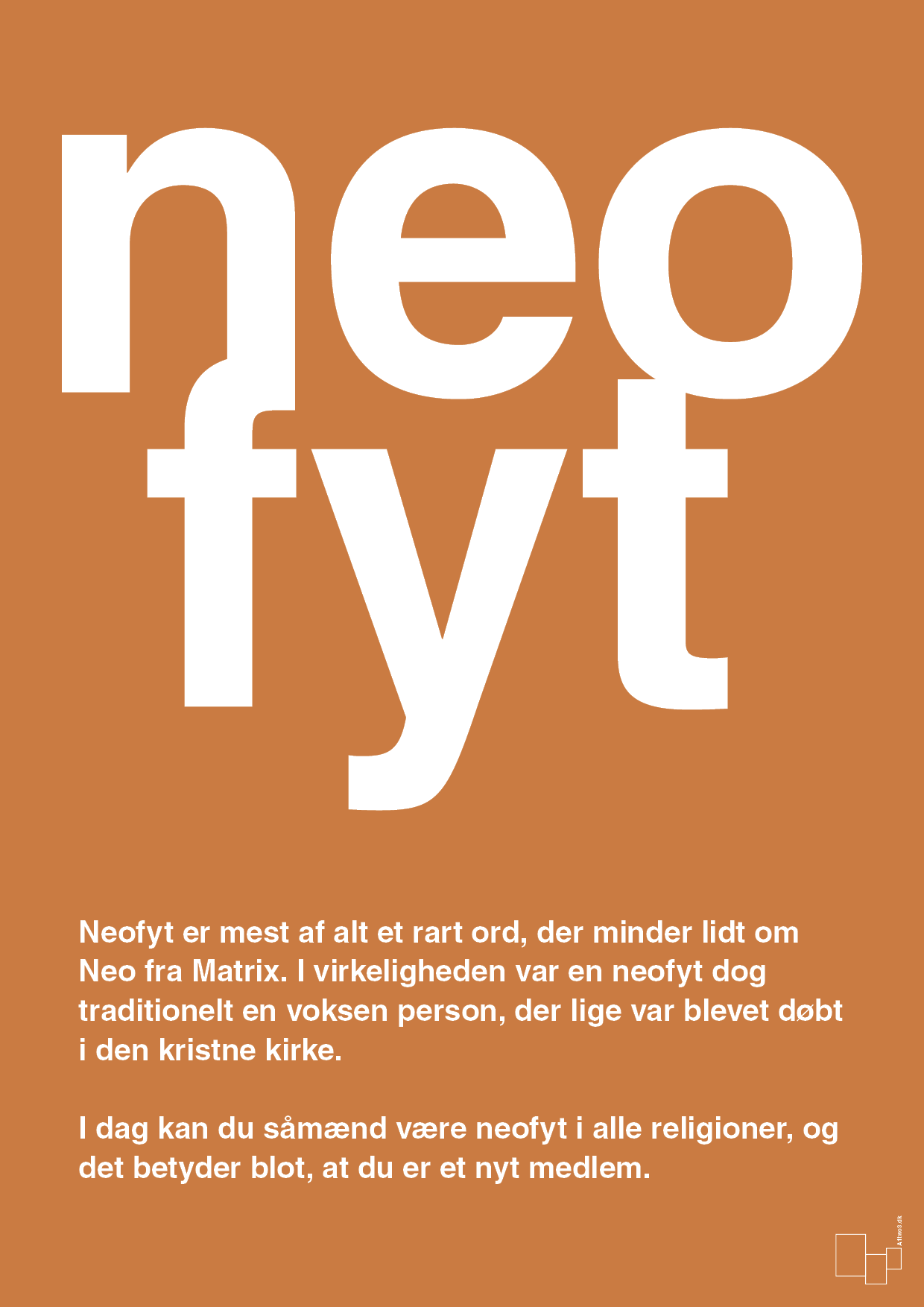 neofyt - Plakat med Ord i Rumba Orange