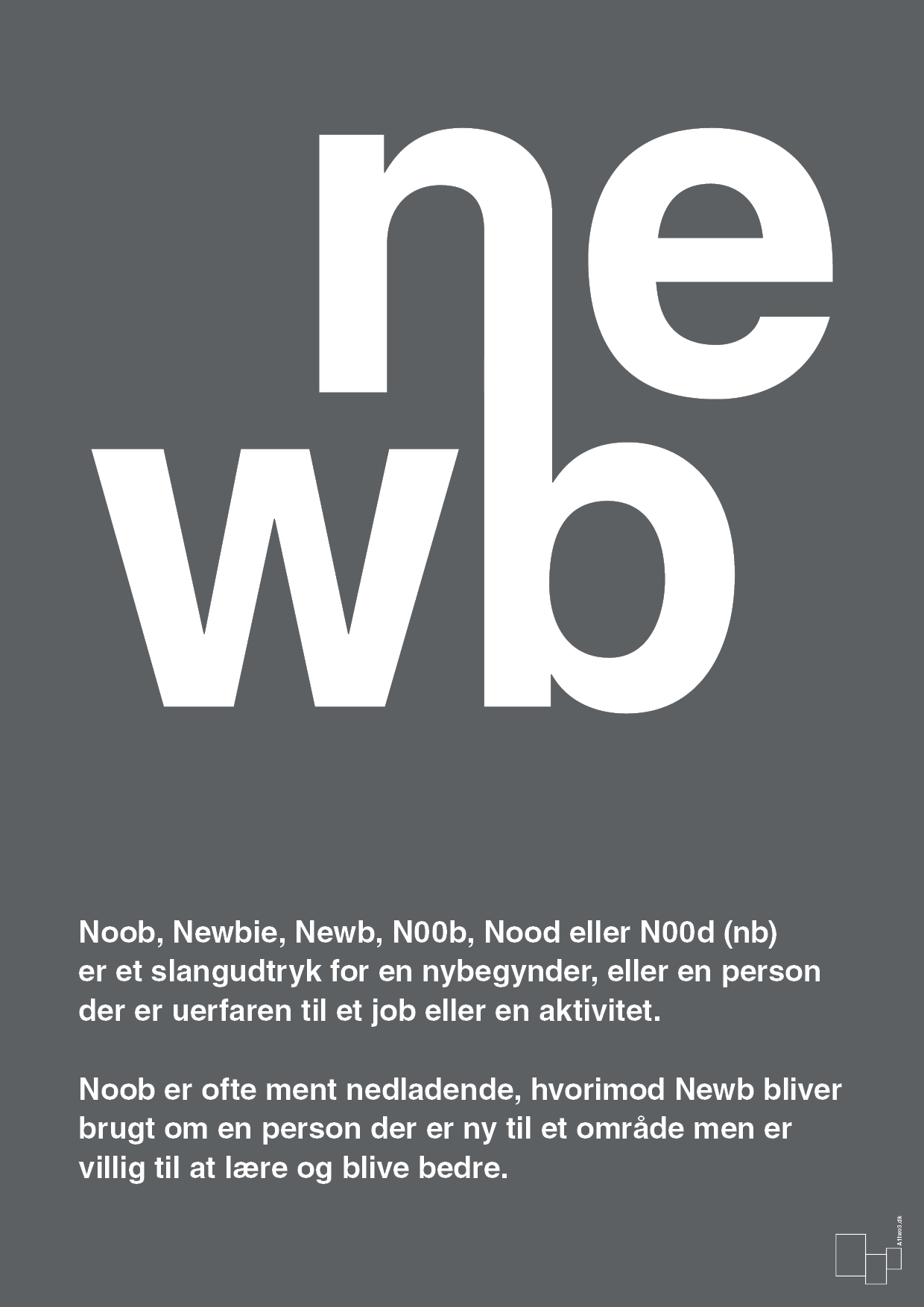 newb - Plakat med Ord i Graphic Charcoal