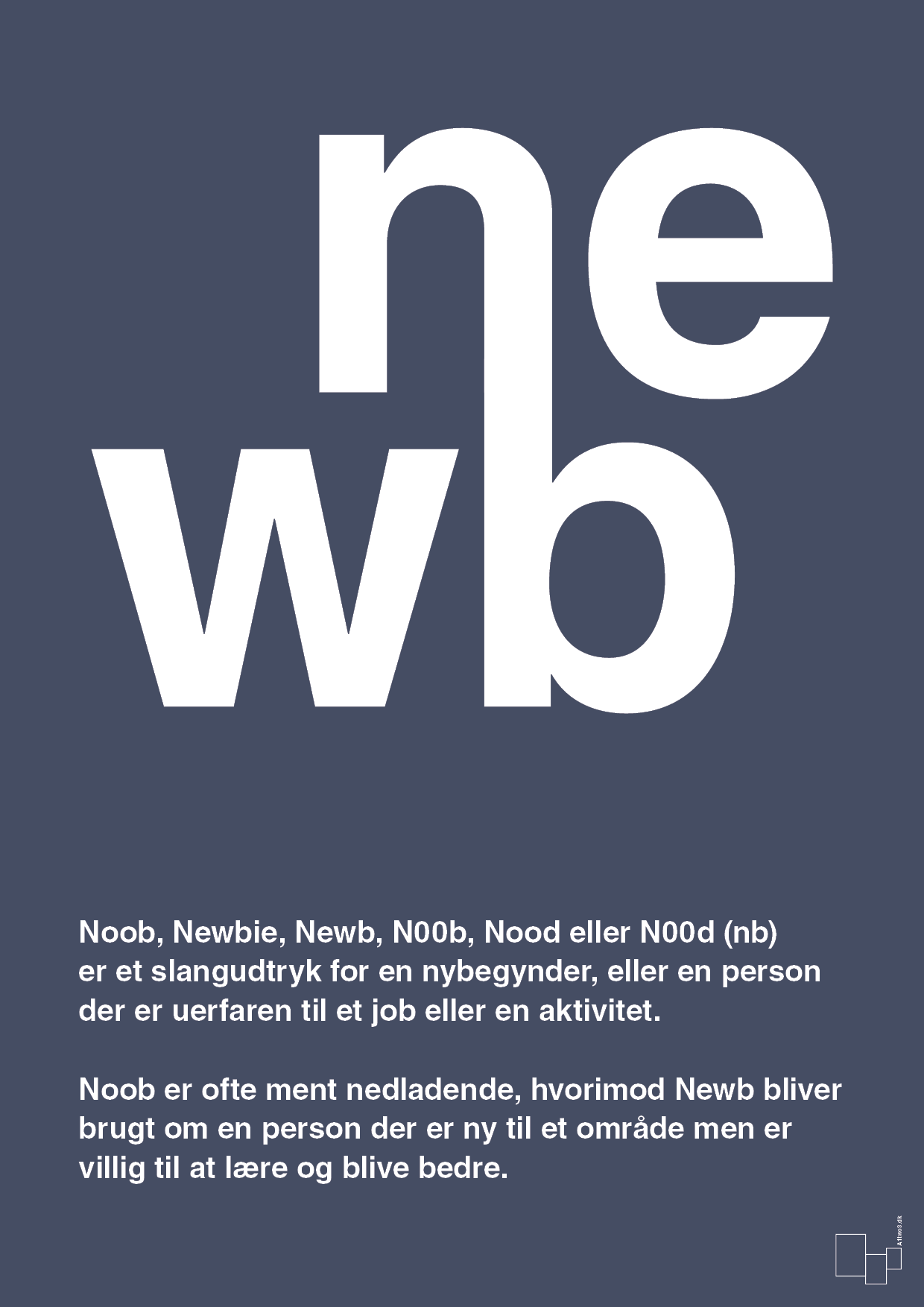 newb - Plakat med Ord i Petrol