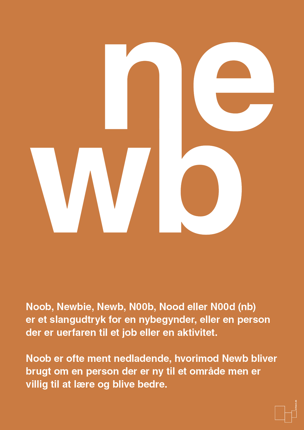 newb - Plakat med Ord i Rumba Orange