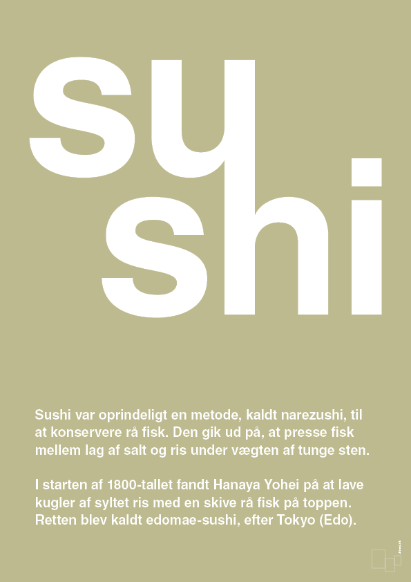 sushi - Plakat med Ord i Back to Nature