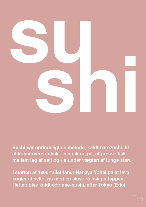 sushi - Plakat med Ord i Bubble Shell