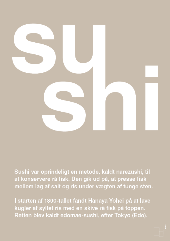 sushi - Plakat med Ord i Creamy Mushroom