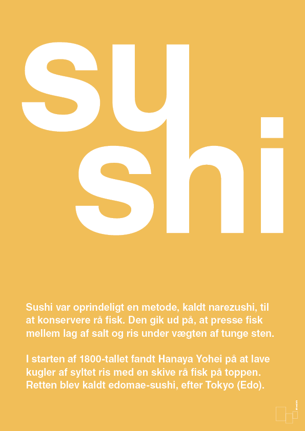 sushi - Plakat med Ord i Honeycomb