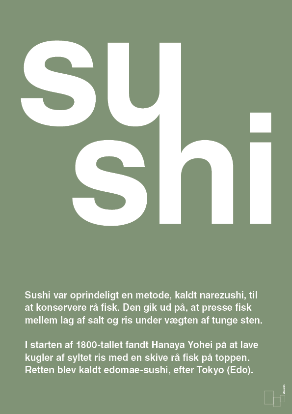 sushi - Plakat med Ord i Jade
