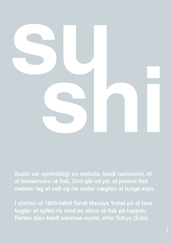 sushi - Plakat med Ord i Light Drizzle