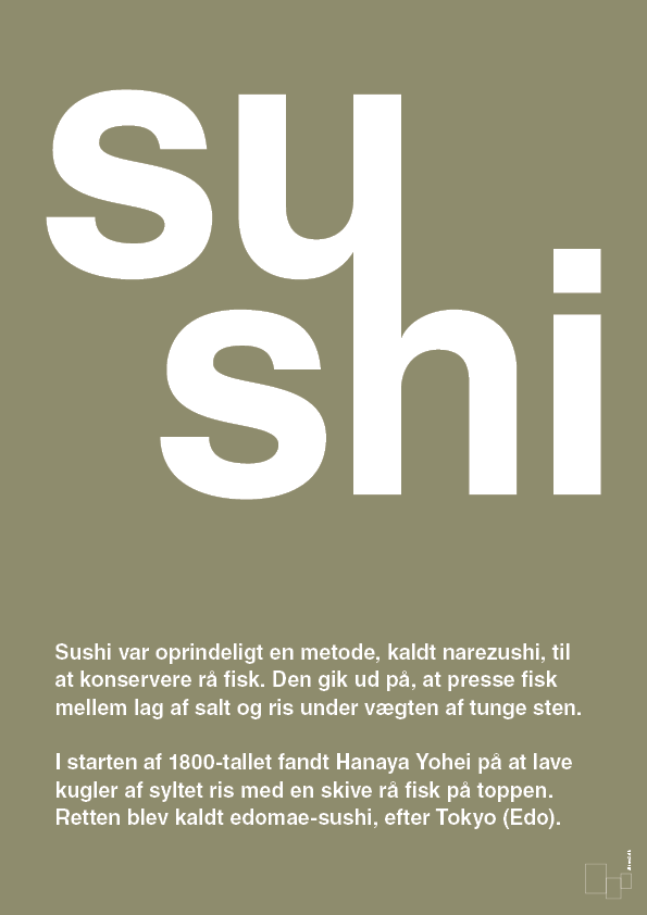 sushi - Plakat med Ord i Misty Forrest