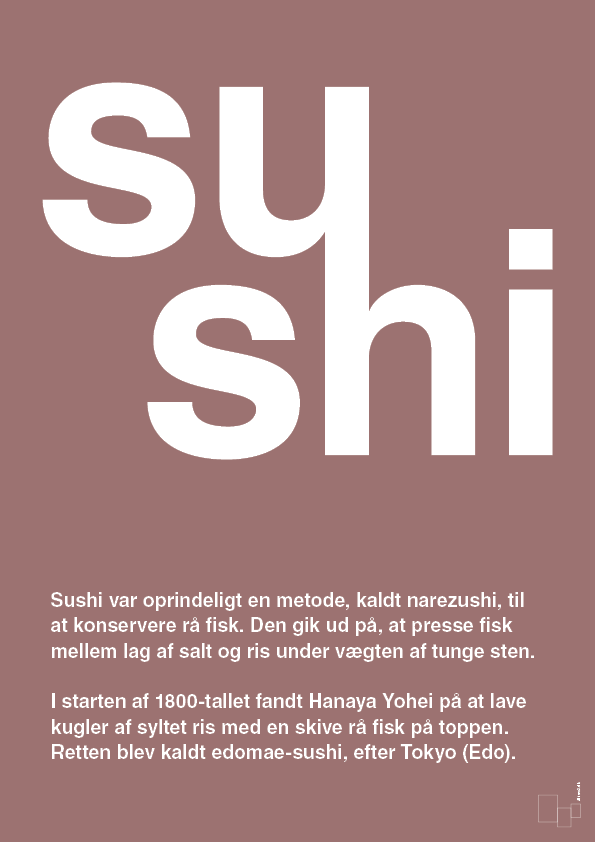 sushi - Plakat med Ord i Plum