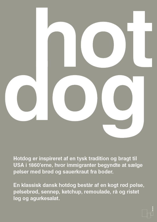 hotdog - Plakat med Ord i Battleship Gray