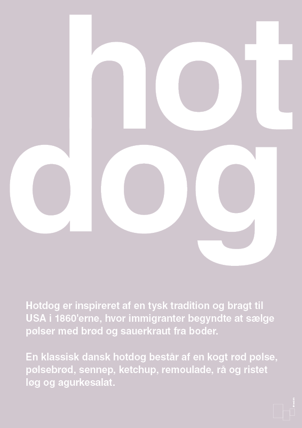 hotdog - Plakat med Ord i Dusty Lilac