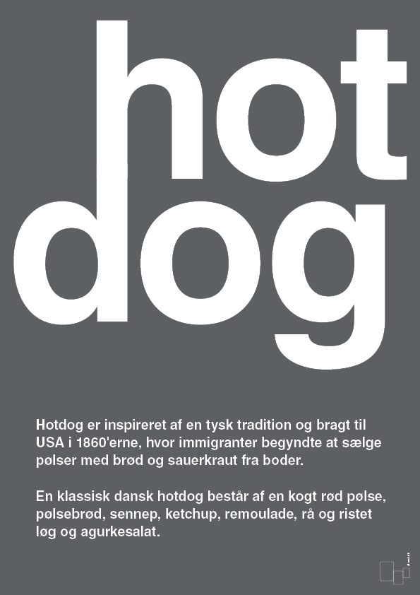 hotdog - Plakat med Ord i Graphic Charcoal