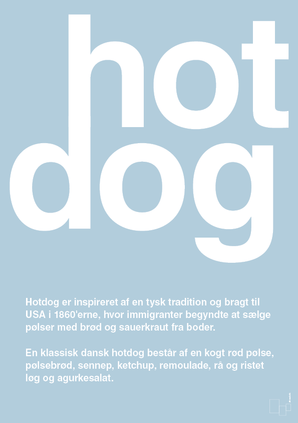 hotdog - Plakat med Ord i Heavenly Blue