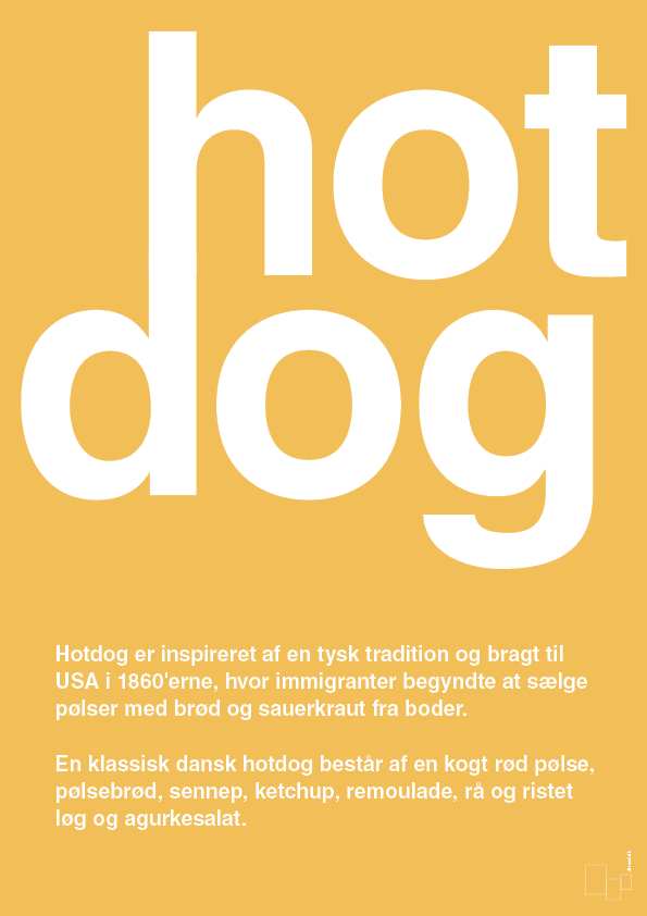 hotdog - Plakat med Ord i Honeycomb