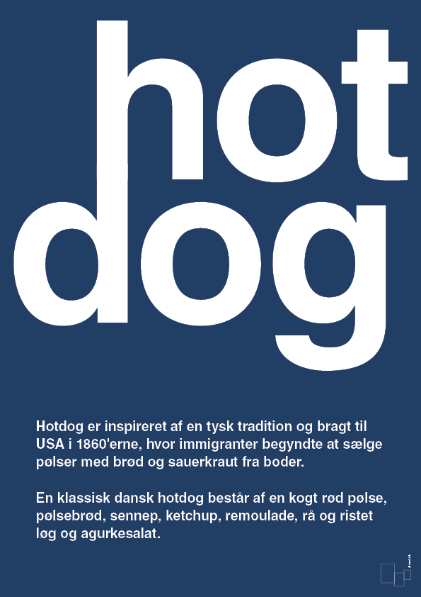 hotdog - Plakat med Ord i Lapis Blue