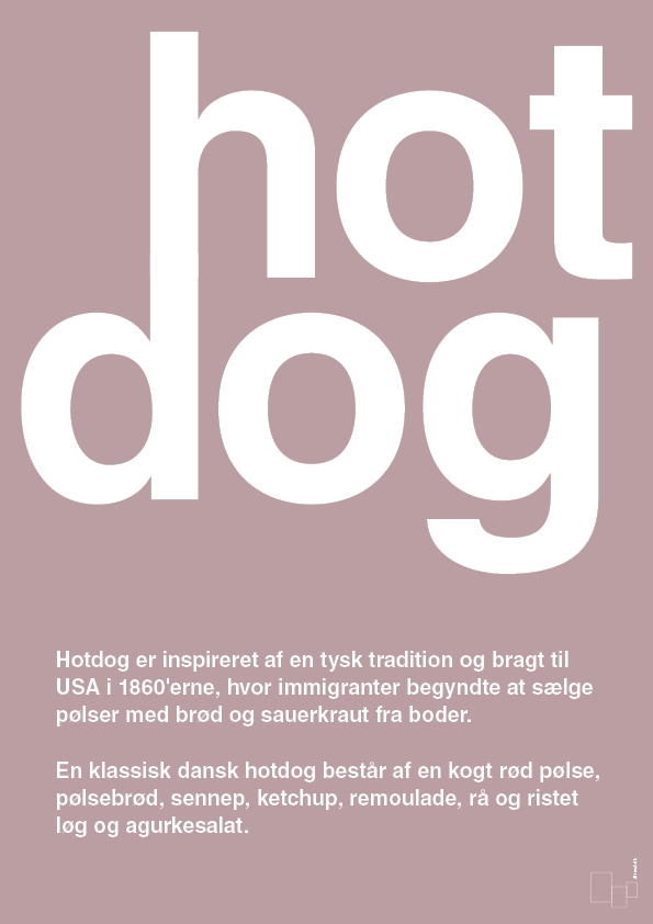 hotdog - Plakat med Ord i Light Rose
