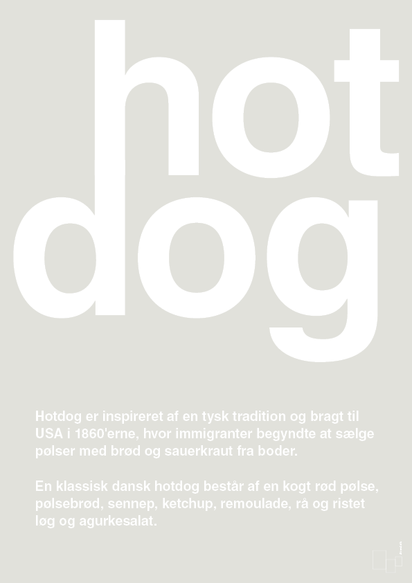 hotdog - Plakat med Ord i Painters White