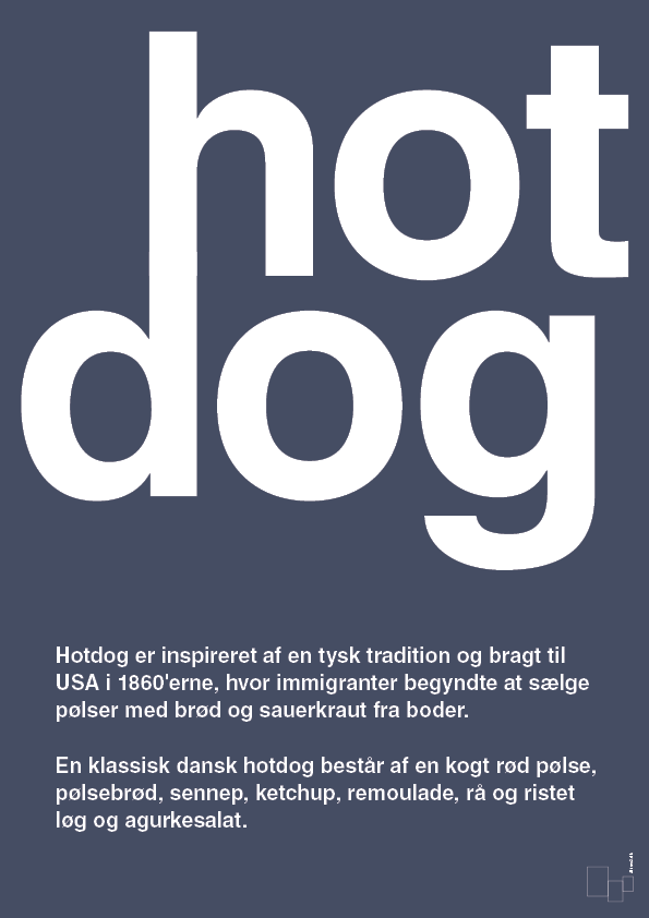 hotdog - Plakat med Ord i Petrol