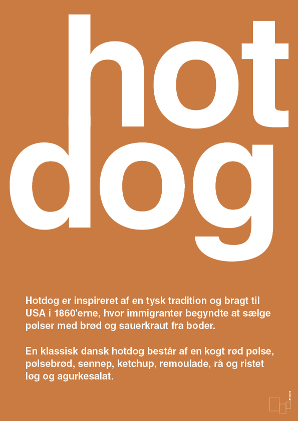 hotdog - Plakat med Ord i Rumba Orange