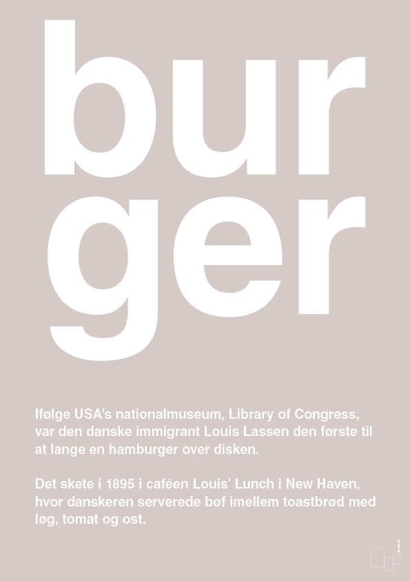 burger - Plakat med Ord i Broken Beige