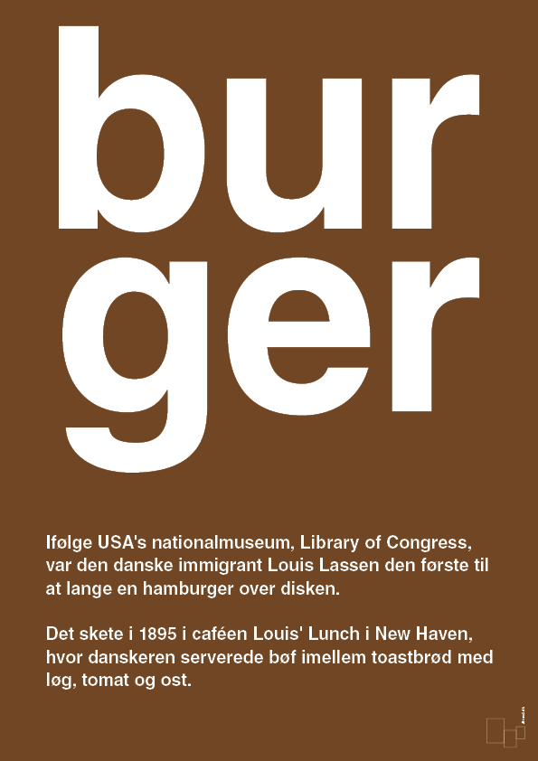 burger - Plakat med Ord i Dark Brown