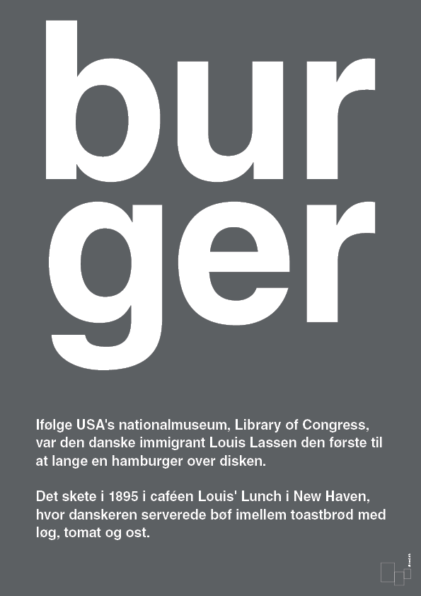 burger - Plakat med Ord i Graphic Charcoal