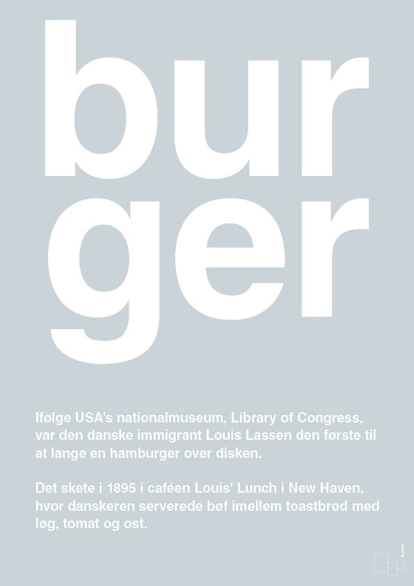 burger - Plakat med Ord i Light Drizzle