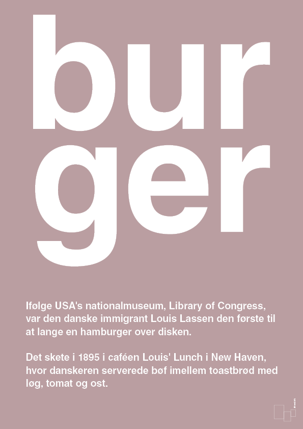 burger - Plakat med Ord i Light Rose